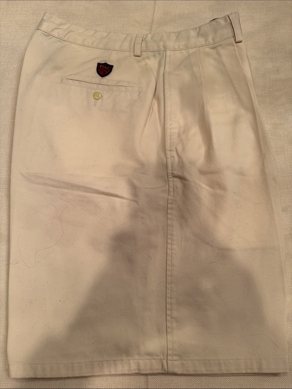 NWT Vintage 1980s USA-made Cream Classic Pleated Polo Ralph Lauren Golf Shorts
